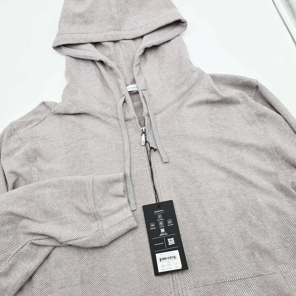 7Diamonds Generation 4-Way Stretch Full Zip Hoodie Tan Men's 2XL NWT Org $140